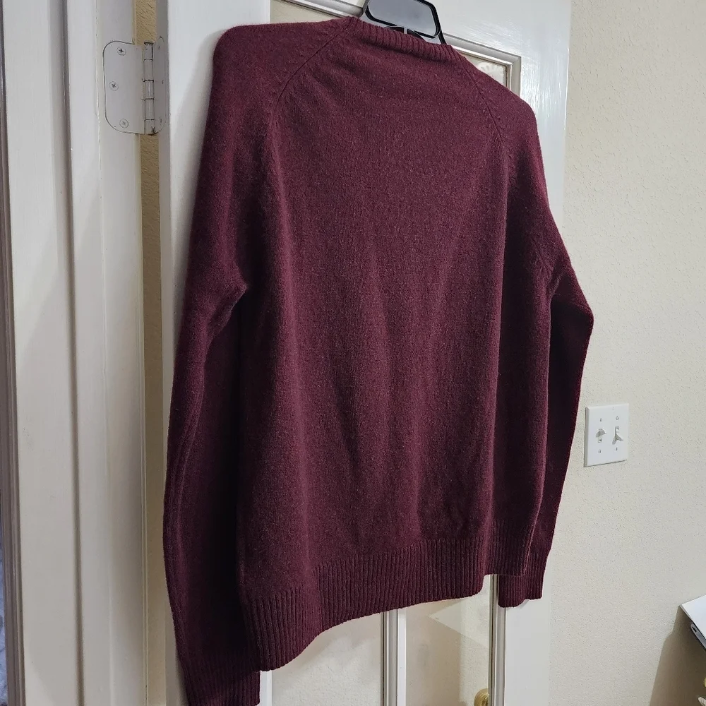 J.Crew Premium 100% Lambswool Burgundy Crewneck Sweater XL